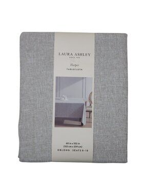 Laura Ashley Harper Oblong Tablecloth 60" X 102" Taupe Seats 8-10 100% Polyester